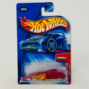 2004 Hot Wheels First Editions Crooze Ooz Coupe 044 rojo metálico con flamas 5SP con SK5 Primera Edición