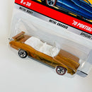 2009 Hot Wheels ERROR de FÁBRICA Classics Series 5 70 Pontiac GTO dorado spectraflame Redline 5SP base ZAMAC - Llanta trasera sin Redline