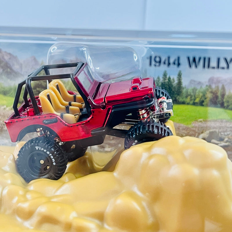 2021 Hot Wheels RLC Jeep 1944 Willys MB Exclusivo Red Line Club rojo spectraflame Llantas de Goma RR