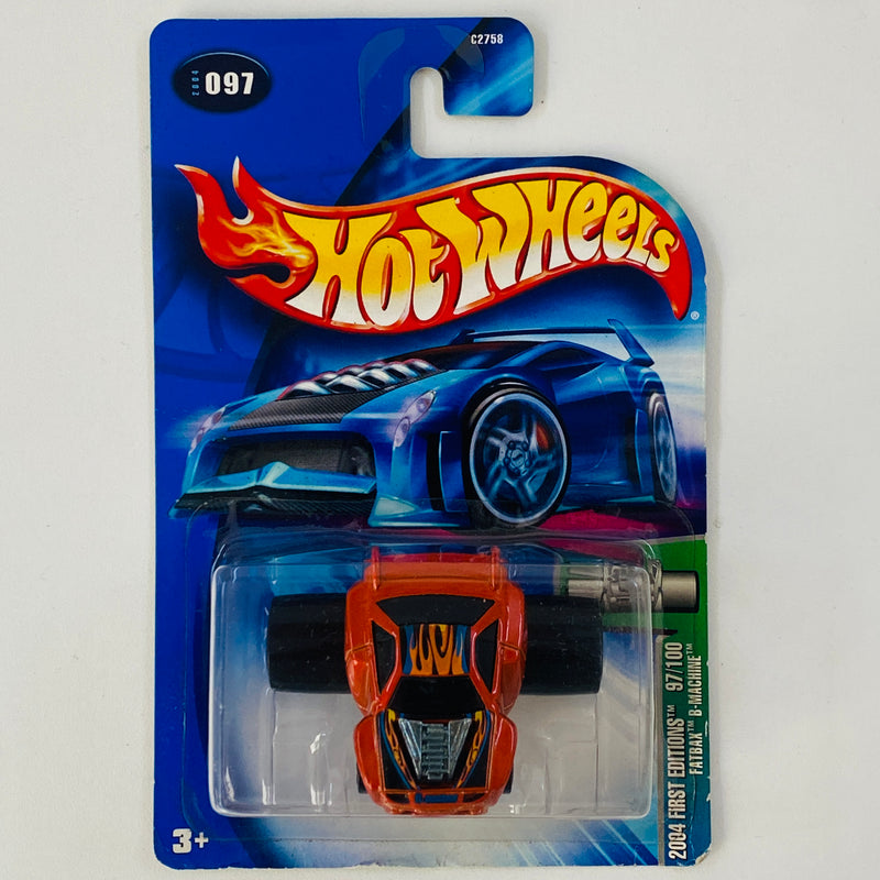 2004 Hot Wheels First Editions Fatbax B-Machine 097 naranja metálico 5SP base ZAMAC Primera Edición
