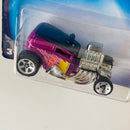 2004 Hot Wheels First Editions Tooned Shift Kicker 010 morado con flamas 5SP Primera Edición