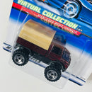 2000 Hot Wheels Virtual Collection Mercedes Benz Unimog granate SB base ZAMAC