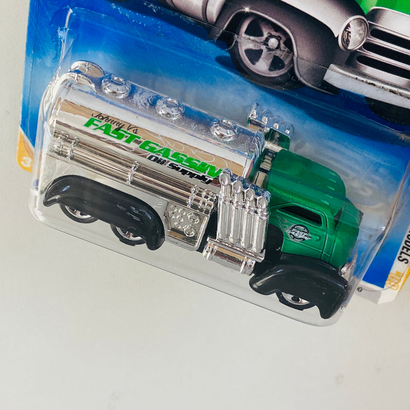 2009 Hot Wheels New Models Fast Gassin verde metálico 5SP Primera Edición