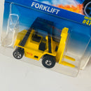 1996 Hot Wheels CAT Forklift 475 amarillo BW con 5SP base ZAMAC