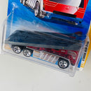 2010 Hot Wheels New Models Back Slider rojo con flamas 5SP Primera Edición - Detalle Burbuja