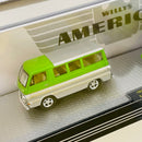 2021 M2 Machines Auto-Haulers Limited Edition 1/8,400 Willys Americar 1964 Dodge A100 Camper Van y 1941 Willys Coupe R52 21-28 con Llantas de Goma