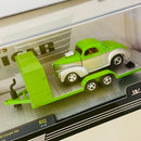 2021 M2 Machines Auto-Haulers Limited Edition 1/8,400 Willys Americar 1964 Dodge A100 Camper Van y 1941 Willys Coupe R52 21-28 con Llantas de Goma