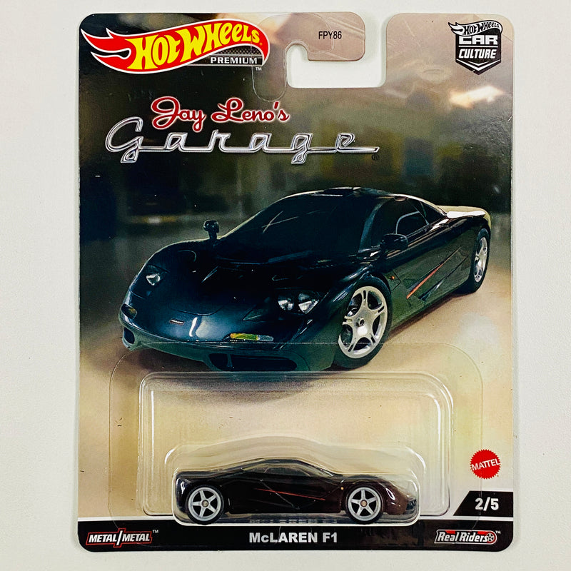 2022 Hot Wheels Premium Car Culture Jay Leno's Garage McLaren F1 negro Llantas de Goma RR