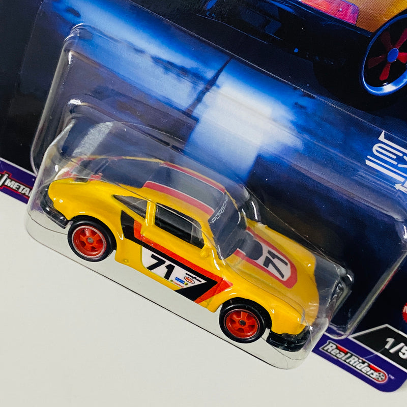 2024 Hot Wheels Premium Car Culture Exotic Envy 71 Porsche 911 amarillo Llantas de Goma RR