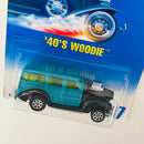 1996 Hot Wheels 40s Woodie Ford 217 turquesa 7SP base ZAMAC