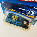 2003 Hot Wheels Wild Wave 40s Woodie Ford 057 azul 5SP base ZAMAC - Detalle Burbuja