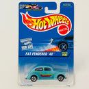 1997 Hot Wheels Fat Fendered 40 Ford 607 turquesa 5SP base ZAMAC