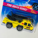 1996 Hot Wheels Fire Squad Series Flame Stopper amarillo Bombero CT con Grúa Móvil