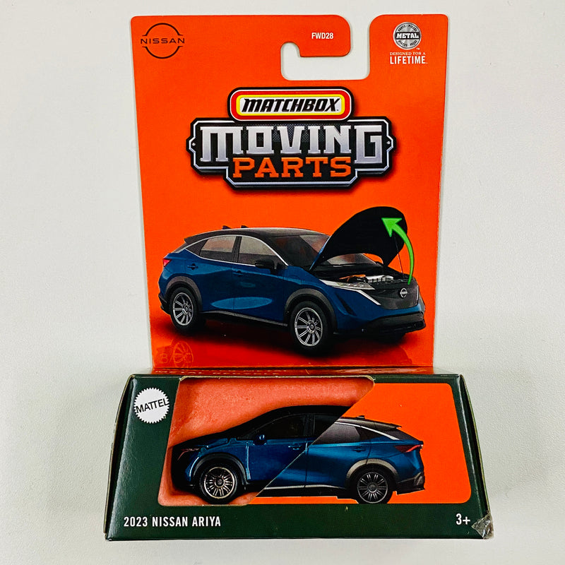 2025 Matchbox Moving Parts 2023 Nissan Ariya azul metálico