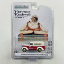 2019 Greenlight Limited Edition Norman Rockwell Navidad 1939 Chevrolet Panel Truck blanco con rojo Llantas de Goma