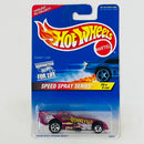 1997 Hot Wheels Speed Spray Series Ford Funny Car morado 5SP base ZAMAC