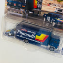 2024 Hot Wheels Premium Car Culture Team Transport 70 Plymouth AAR Cuda y camión Sakura Sprinter azul Llantas de Goma RR