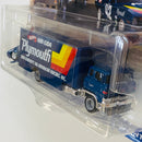 2024 Hot Wheels Premium Car Culture Team Transport 70 Plymouth AAR Cuda y camión Sakura Sprinter azul Llantas de Goma RR