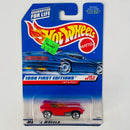 1998 Hot Wheels First Editions Cat-A-Pult rojo 5SP base ZAMAC Primera Edición