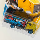 2012 Hot Wheels New Models Hiway Hauler 2 dorado metálico 5SP Primera Edición - Detalle Burbuja