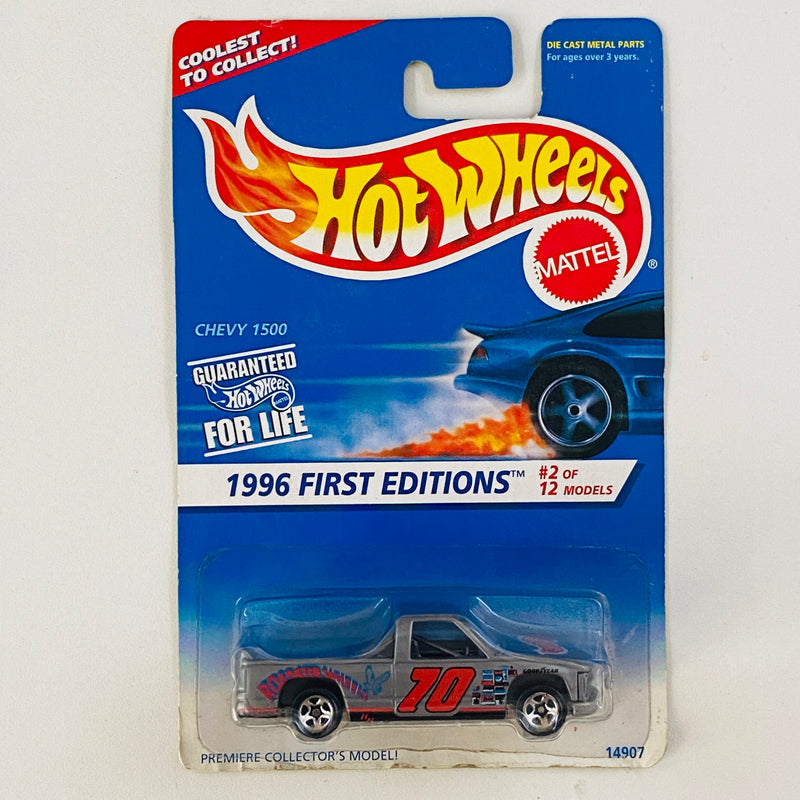 1996 Hot Wheels First Editions Chevy 1500 Silverado C1500 gris 5SP base ZAMAC Primera Edición