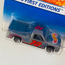 1996 Hot Wheels First Editions Chevy 1500 Silverado C1500 gris 5SP base ZAMAC Primera Edición