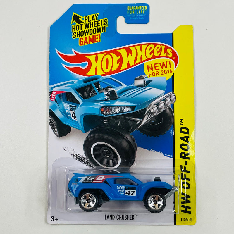 2014 Hot Wheels HW Off-Road Land Crusher azul 5SP base ZAMAC Primera Edición