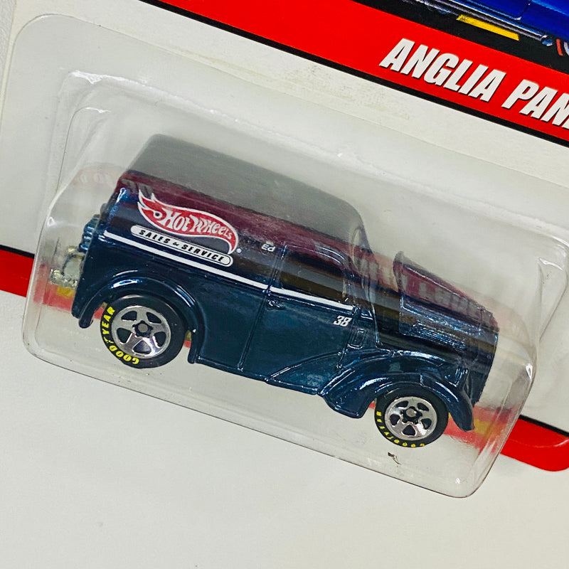 2006 Hot Wheels Classics Series 2 Anglia Panel Truck Ford azul spectraflame Goodyear 5SP base ZAMAC