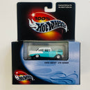 2001 Hot Wheels 100% Black Box Limited Edition 56 Chevy 210 Sedan turquesa con blanco Llantas de Goma RR