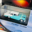 2001 Hot Wheels 100% Black Box Limited Edition 56 Chevy 210 Sedan turquesa con blanco Llantas de Goma RR