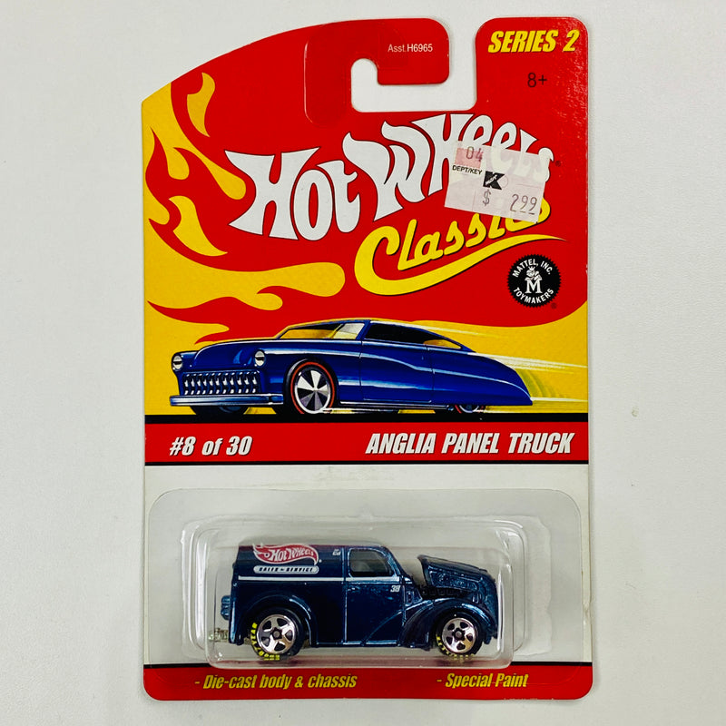 2006 Hot Wheels Classics Series 2 Anglia Panel Truck Ford azul spectraflame Goodyear 5SP base ZAMAC