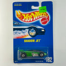 1992 Hot Wheels Shadow Jet 182 verde BW base ZAMAC variante tampo Inter Cooled color amarillo