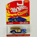 2005 Hot Wheels Classics Series 1 1940's Woodie Ford azul spectraflame 5SP base ZAMAC