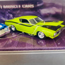 2001 Hot Wheels 100% Limited Edition 30th Anniversary of 71 Muscle Cars Set de 4 con Llantas de Goma RR - 1971 Buick GSX, 1971 Ford Torino, 71 Chevelle Chevrolet y 1971 Dodge Charger