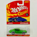 2005 Hot Wheels Classics Series 1 1970 Chevelle Chevrolet verde spectraflame Goodyear 5SP base ZAMAC