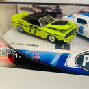 2002 Hot Wheels 100% Limited Edition Vintage Pony Wars Road Racing Set de 2 con Llantas de Goma RR - 70 Dodge Challenger Trans Am y 1970 Firebird T/A Pontiac
