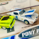 2002 Hot Wheels 100% Limited Edition Vintage Pony Wars Road Racing Set de 2 con Llantas de Goma RR - 70 Dodge Challenger Trans Am y 1970 Firebird T/A Pontiac