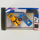 2002 Hot Wheels 100% Limited Edition Vintage Pony Wars Road Racing Set de 2 con Llantas de Goma RR - 1970 Ford Mustang Boss y 69 Camaro Chevrolet