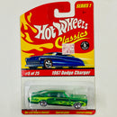 2005 Hot Wheels Classics Series 1 1967 Dodge Charger verde spectraflame con flamas BFGoodrich 5SP base ZAMAC