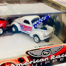 2002 Hot Wheels 100% Limited Edition American Racing Equipped Set de 2 con Llantas de Goma RR - 1970 Ford Mustang Boss y 41 Willys Gasser