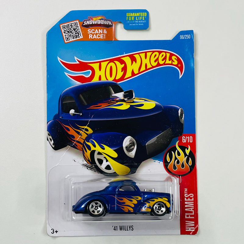 2016 Hot Wheels HW Flames 41 Willys Chrysler azul metálico 5SP