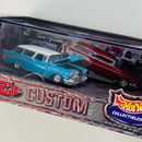 2000 Hot Wheels Collectibles Cool 'N Custom Set de 2 con Llantas de Goma RR - 1957 Chevy Nomad, 1957 Chevy Nomad Custom