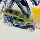 2014 Hot Wheels Premium Pop Culture Marvel Iron Man 34 Dodge Delivery verde oliva metálico Llantas de Goma RR base ZAMAC