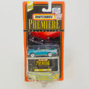 1999 Matchbox Premiere Collection Nostalgia Limited Edition 57 Chevy Convertible turquesa Llantas de Goma - Detalle Burbuja