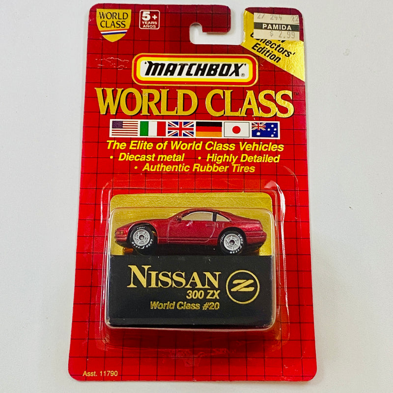 1992 Matchbox World Class Collectors Edition Nissan 300ZX rojo metálico Llantas de Goma