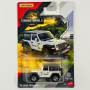 2025 Matchbox Jurassic World Rebirth 18 Jeep Wrangler blanco