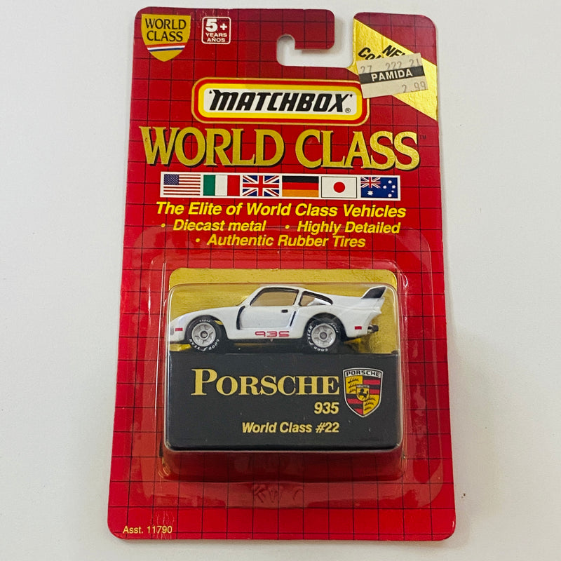 1992 Matchbox World Class Collectors Edition Porsche 935 blanco Llantas de Goma