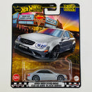 2025 Hot Wheels Premium Boulevard 2008 Mercedes Benz CLK 63 AMG Black Series plata metálico Llantas de Goma RR Primera Edición