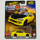 2025 Hot Wheels Premium Boulevard 98 Toyota Altezza amarillo Llantas de Goma RR