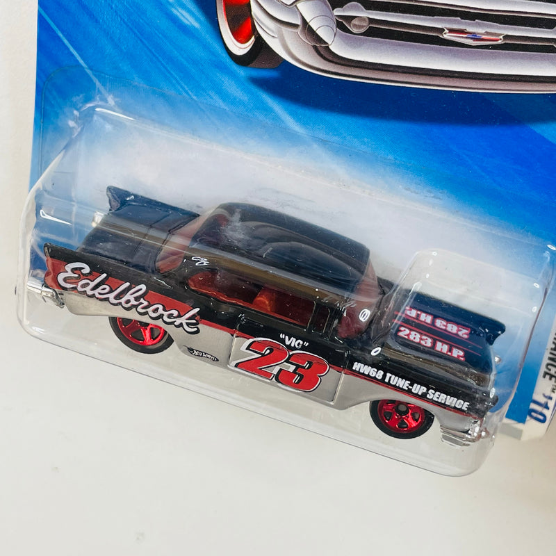 2010 Hot Wheels HW Performance 57 Chevy Bel Air negro con plata metálico 5SP